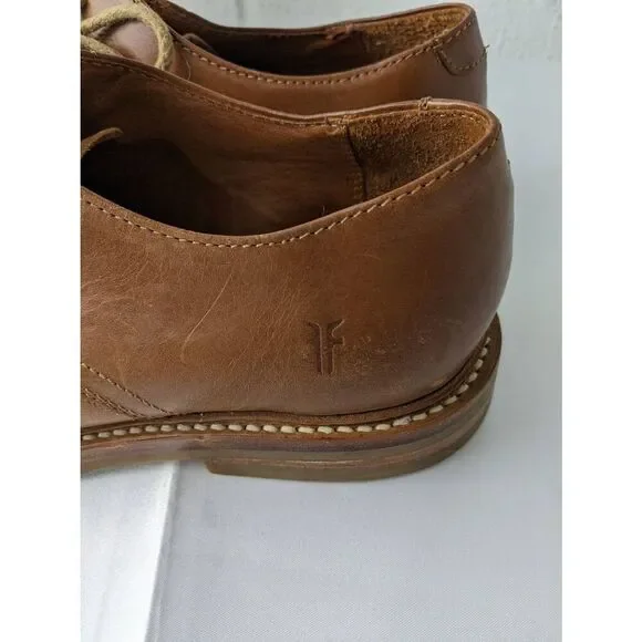 Frye James Crepe‎ Brown Leather Plain Toe Oxfords Mens Size 8.5